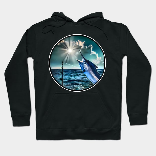 Marlin deep sea fishing Hoodie by UMF - Fwo Faces Frog